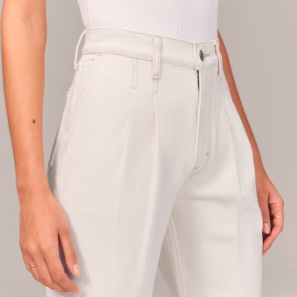 Abercrombie & Fitch High Rise 90s Relaxed Jean Cream Size 26 SHORT - Picture 3 of 6